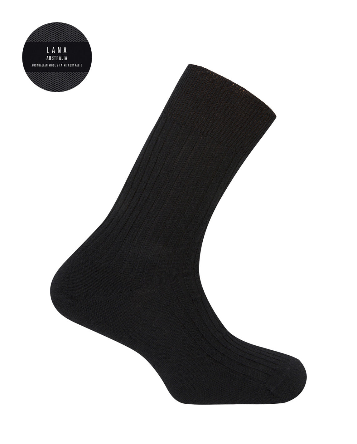 WEISSER STRICK | HERRENSOCKEN | KLASSISCHE AUSTRALISCHE WOLLE SCHWARZ