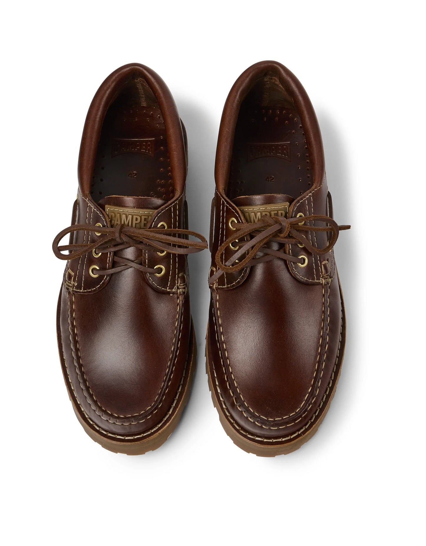 Mocasines Para Hombre De La Marca Camper Modelo Nautico Dakota Cuba/Patrol Caramelo De Color Marrón