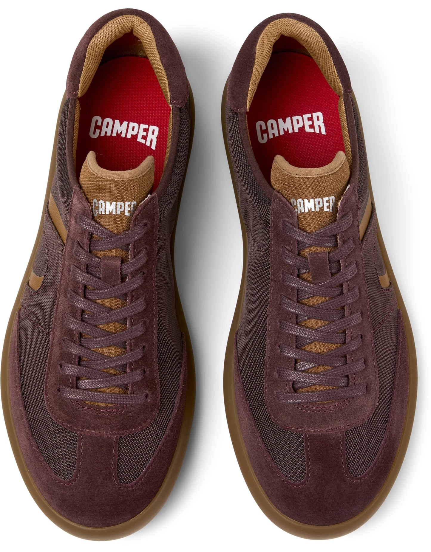 Sneakers Para Hombre De La Marca Camper Modelo Pelotas Soller Rug Beizos,Pong Beizos/Psoller Miel De Color Burdeos