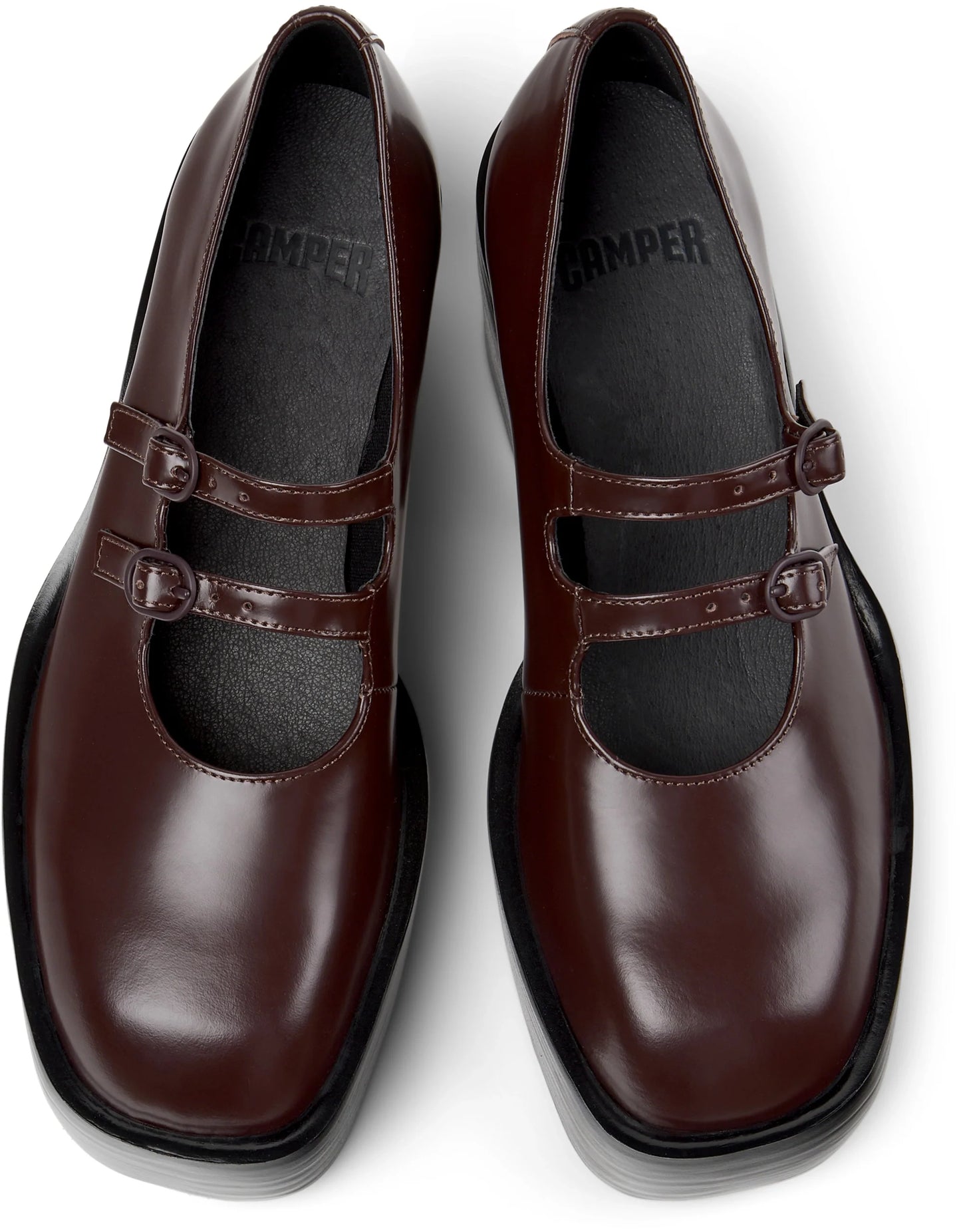 Mocasines Para Mujer De La Marca Camper Modelo Billie Mimi Beizos/Billie Negro Shiny De Color Burdeos