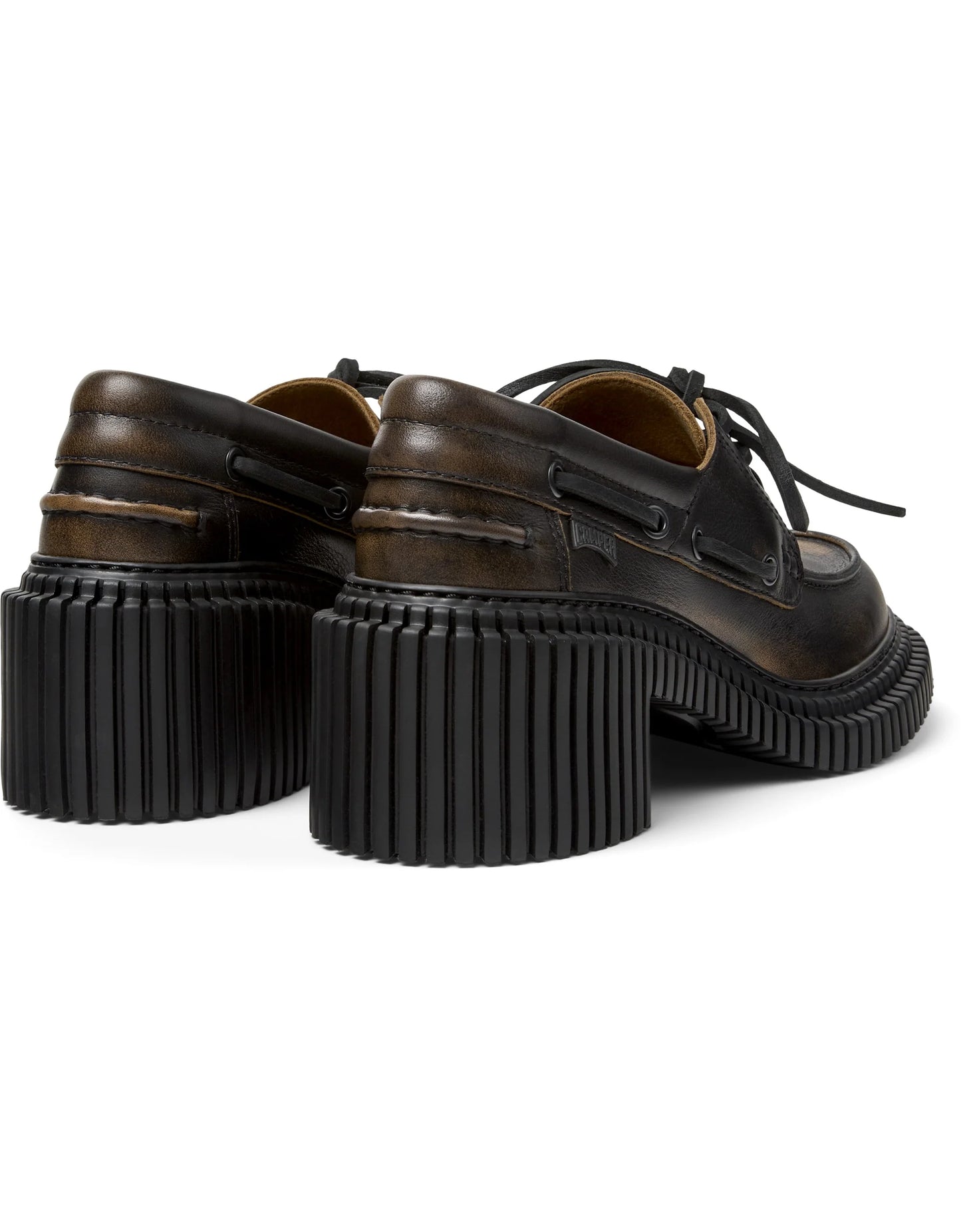 Mocasines Para Mujer De La Marca Camper Modelo Pix London Gala Negro-Crater/Pix London Negro Multicolor
