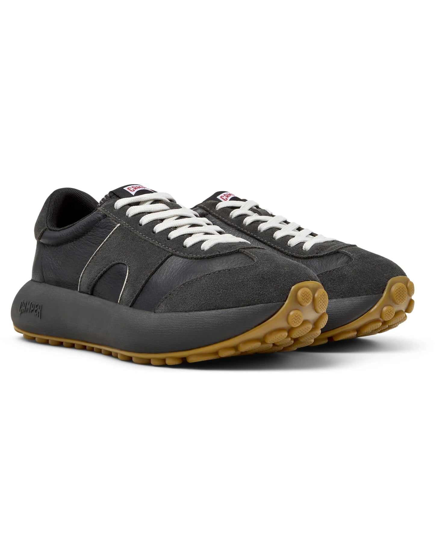 Sneakers Para Mujer De La Marca Camper Modelo Pelotas Athens Rug Meteor,Sella Negro/Path.Meteor-Miel De Color Negro