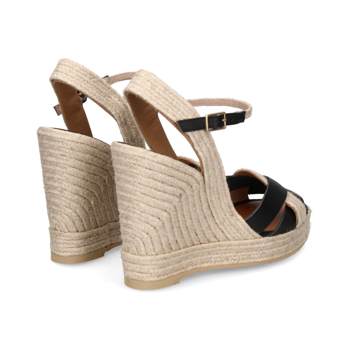 CASTELLER | WOMEN'S SANDALS | 874 BLACK NATURAL JUTE VAQUETA | BEIGE