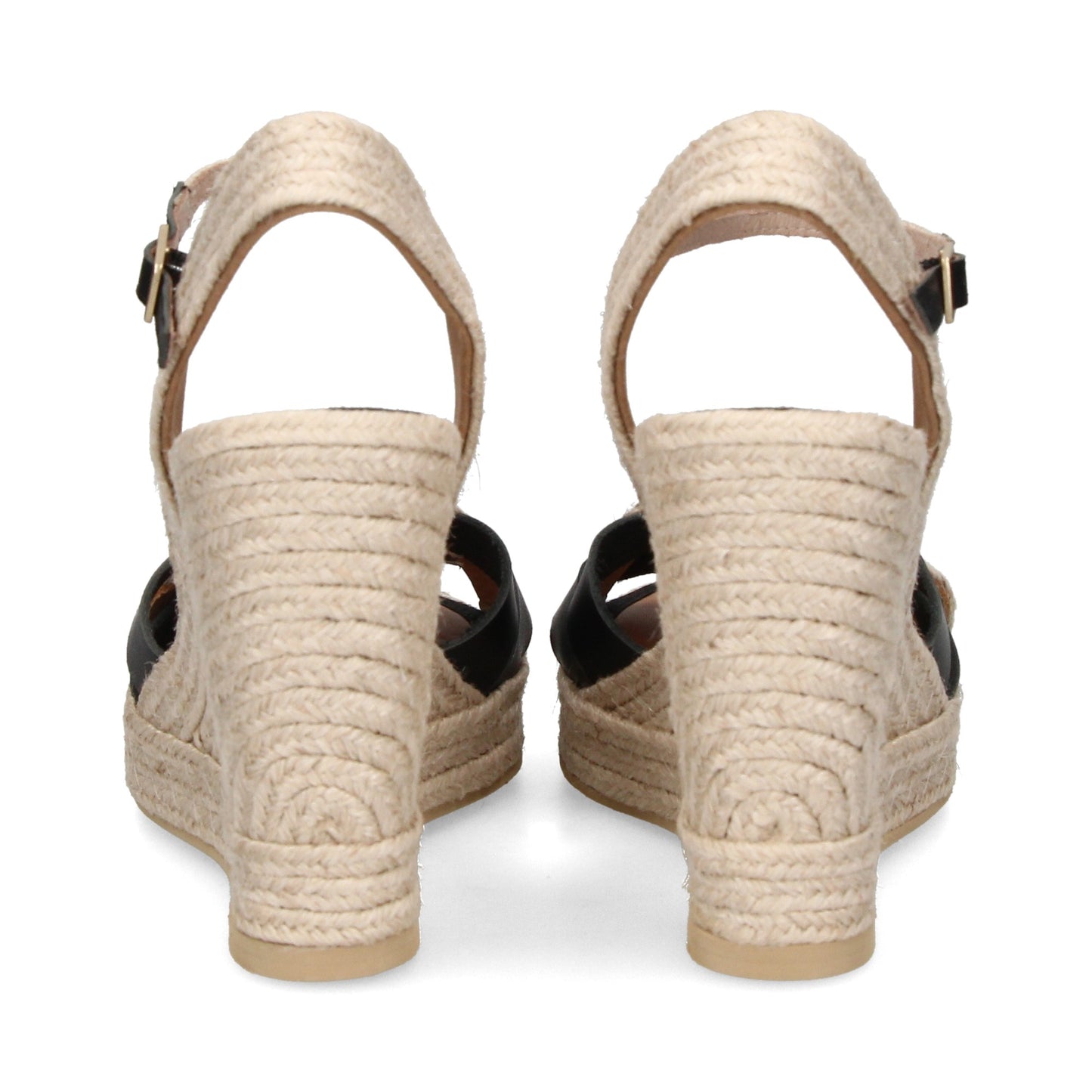 CASTELLER | WOMEN'S SANDALS | 874 BLACK NATURAL JUTE VAQUETA | BEIGE