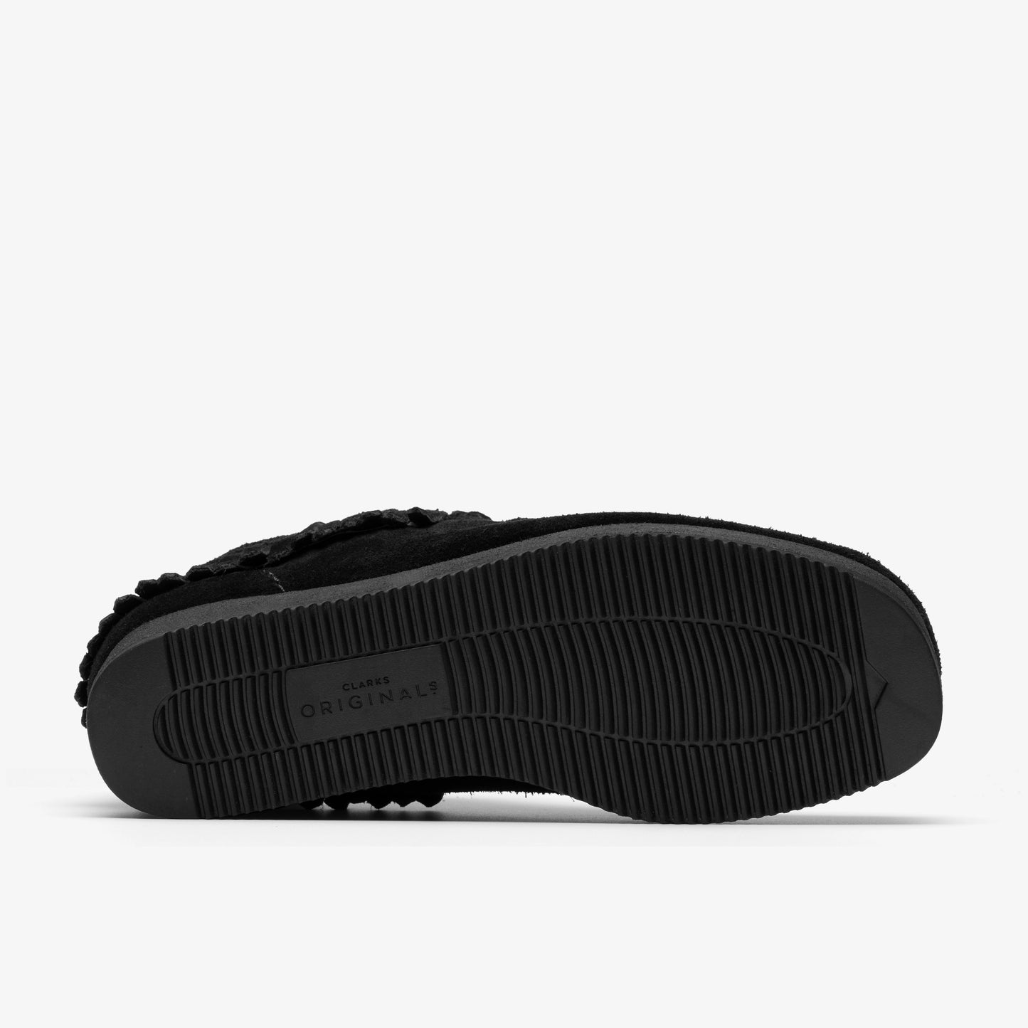 CLARKS | BOTINES | MUJER | WALLABEE WEDGE FRINGE BLACK SUEDE | NEGRO