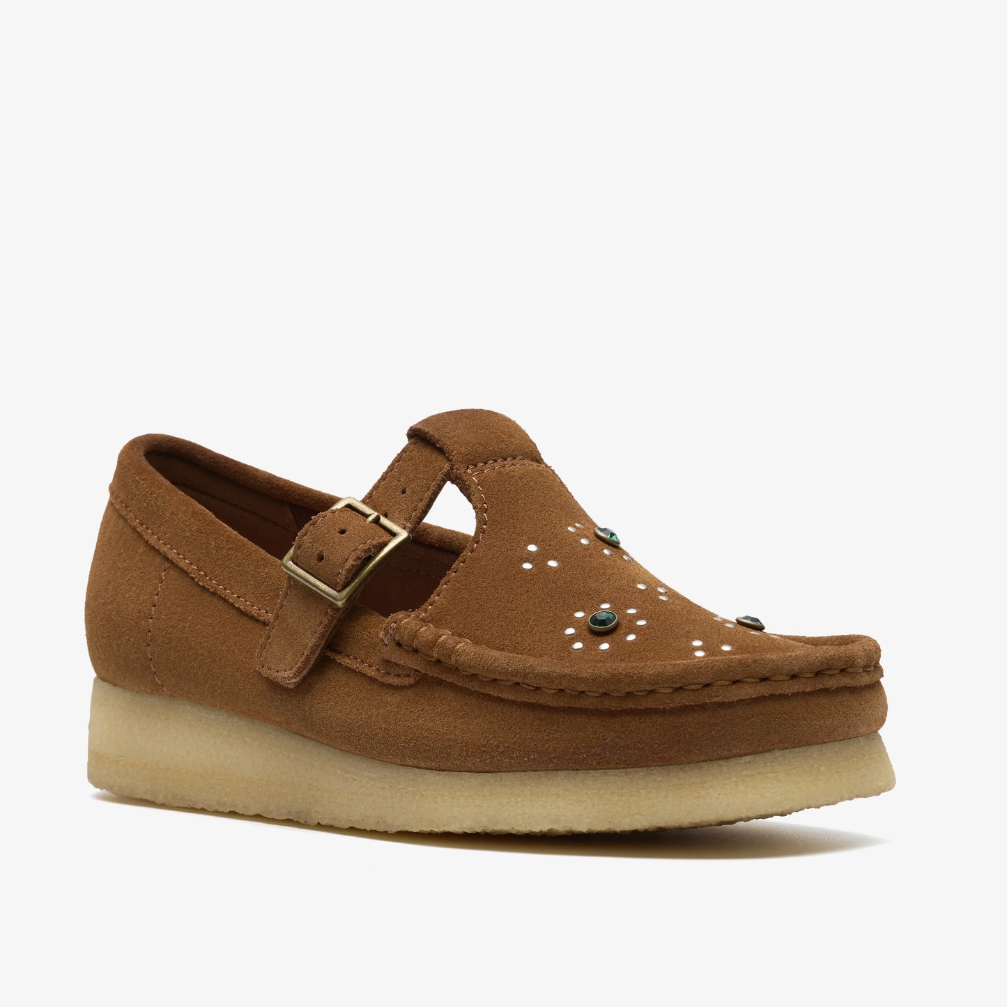 Sandalias De La Marca Clarks Para Mujer Modelo Wallabee T Bar Brown/Orange Sde En Color Marrón