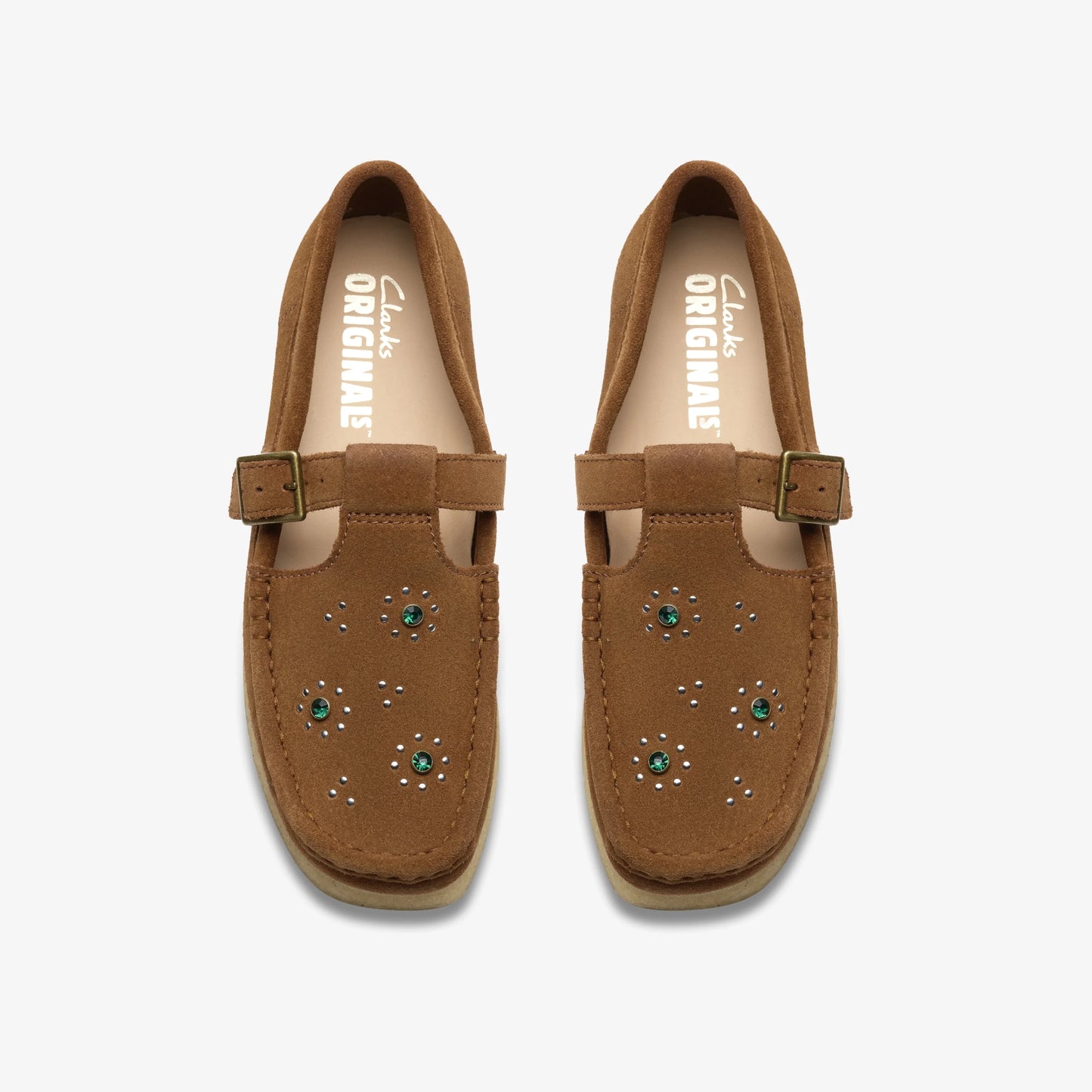 Sandalias De La Marca Clarks Para Mujer Modelo Wallabee T Bar Brown/Orange Sde En Color Marrón