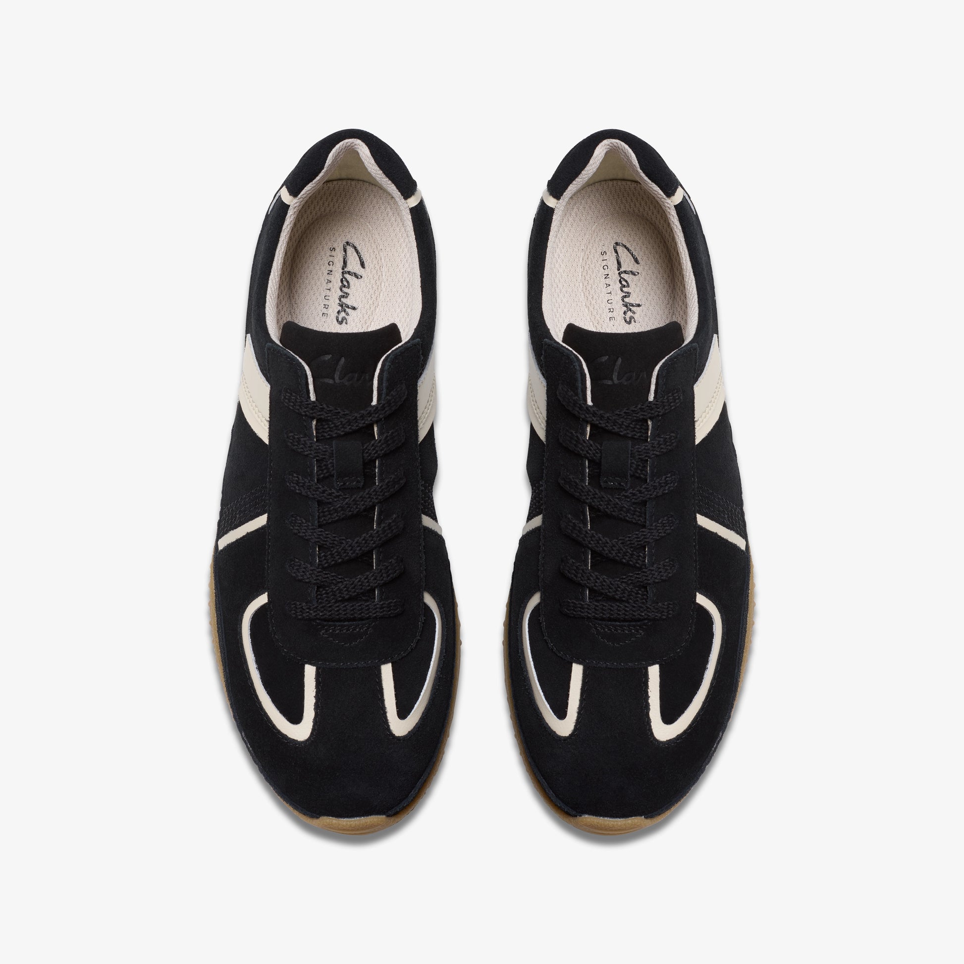Sneakers De La Marca Clarks  Para Mujer |Meridor Lo Modelo Black Combination Suede