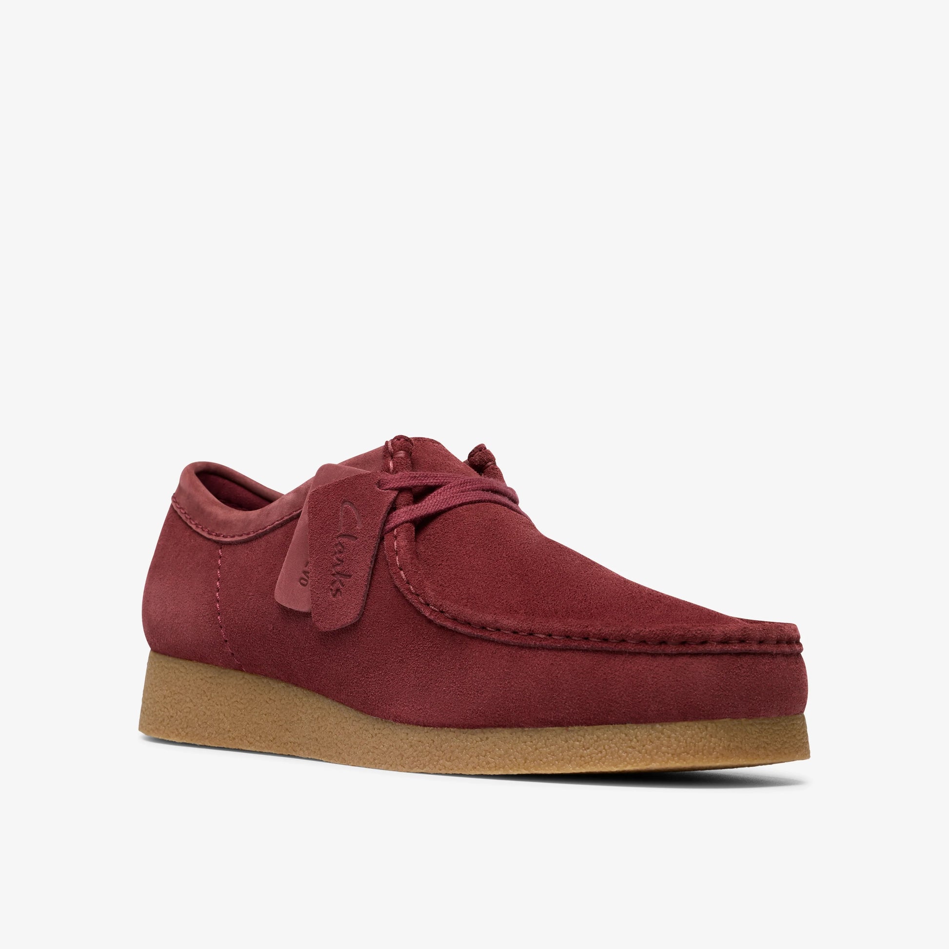 Zapatos Casual De La Marca Clarks  Para Hombre Modelo Wallabeeevo Burgundy Suede En Color Rojo
