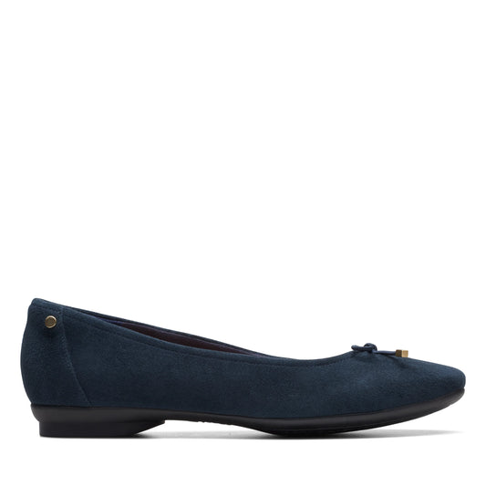 Zapatos De Vestir De La Marca Clarks  Para Mujer Modelo Candra Light Navy Suede En Color Azul