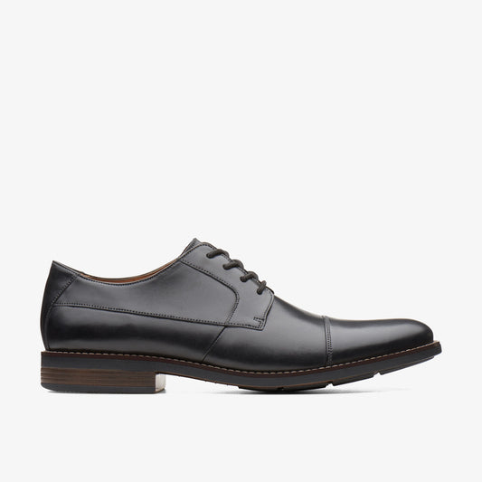 Zapatos De Vestir De La Marca Clarks  Para Hombre Modelo Becken Cap Black Leather En Color Negro