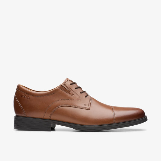 Zapatos De Vestir De La Marca Clarks  Para Hombre Modelo Whiddon Cap Dark Tan Lea En Color Marrón