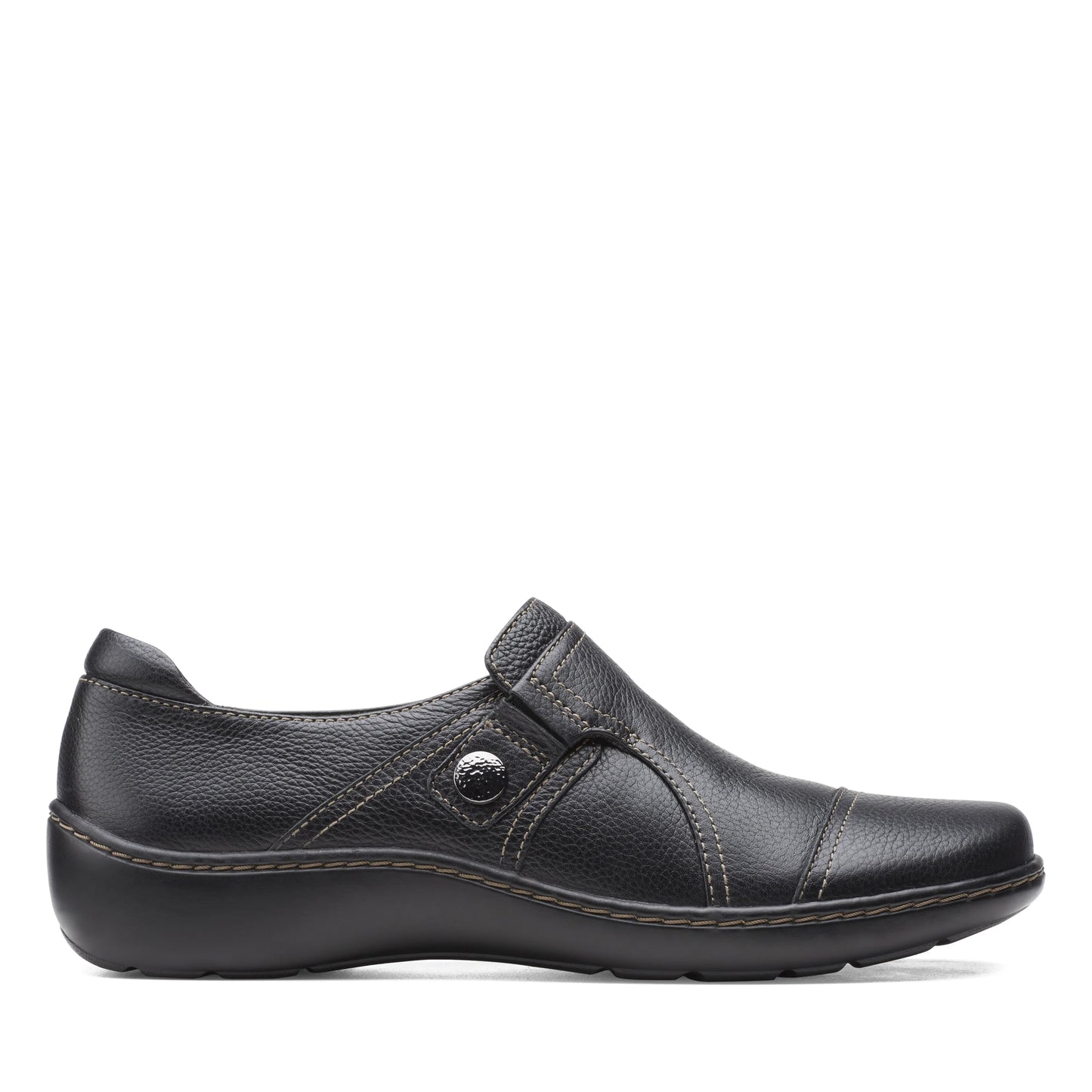 Zapatos Casual De La Marca Clarks Para Mujer Modelo Cora Poppy Black Tumbled En Color Negro