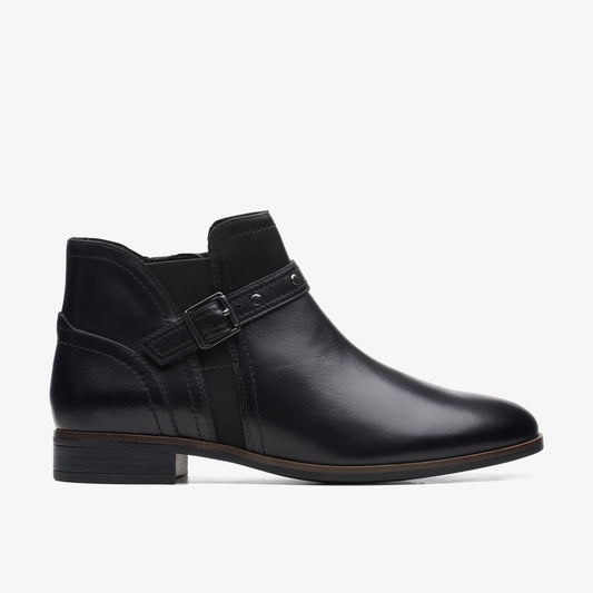 Botas De La Marca Clarks  Para Mujer Modelo Trish Strap Black Leather En Color Negro