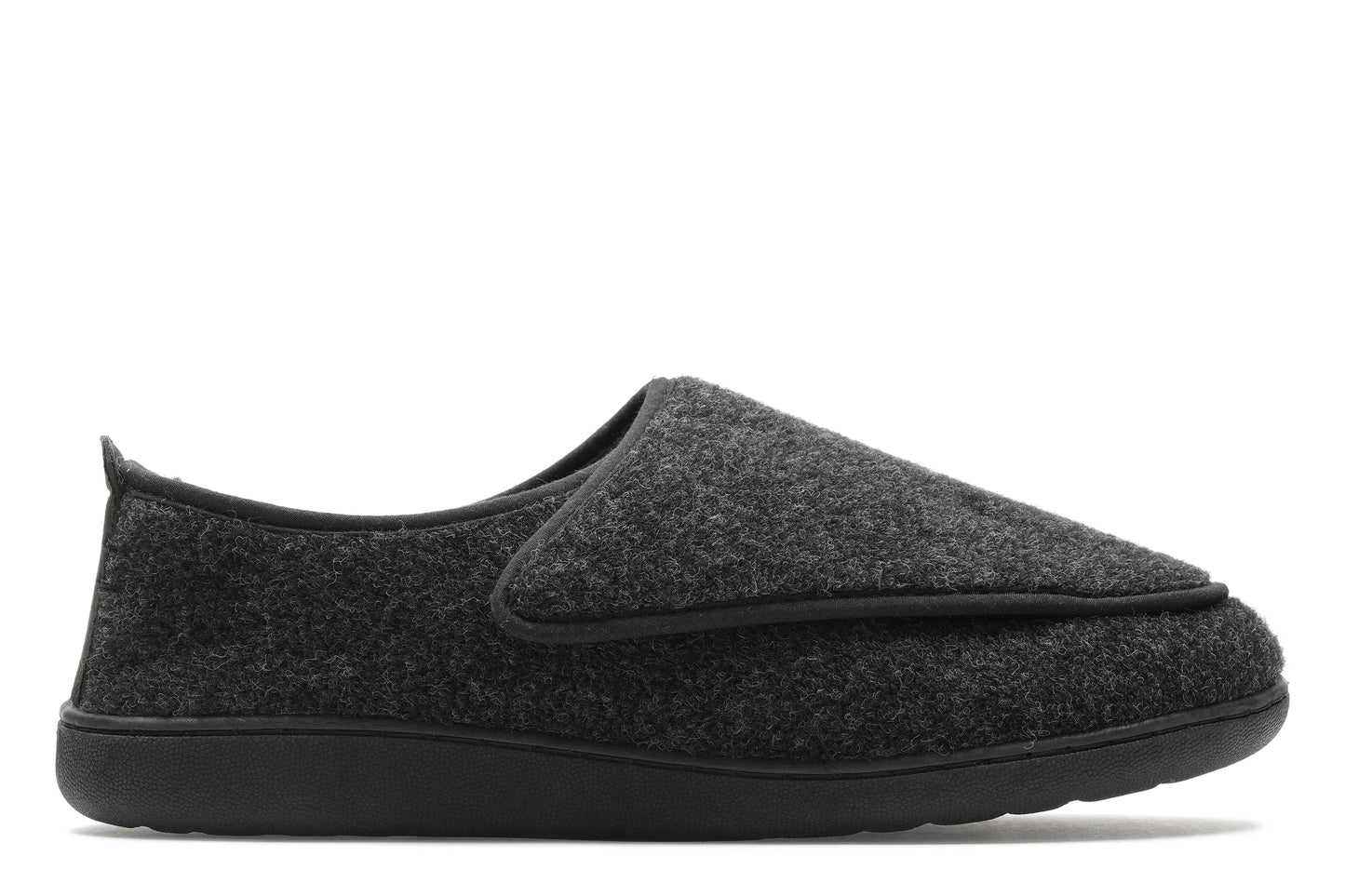 Zapatillas Del Hogar De La Marca Clarks Para Hombre Modelo King Riptape Dark Grey Felt En Color Gris