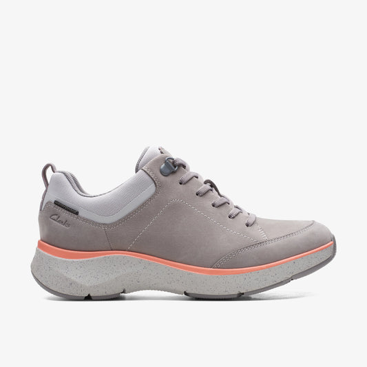 Sneakers De La Marca Clarks  Para Mujer Modelo Wave2.0 Lace. Grey/Peach En Color Gris