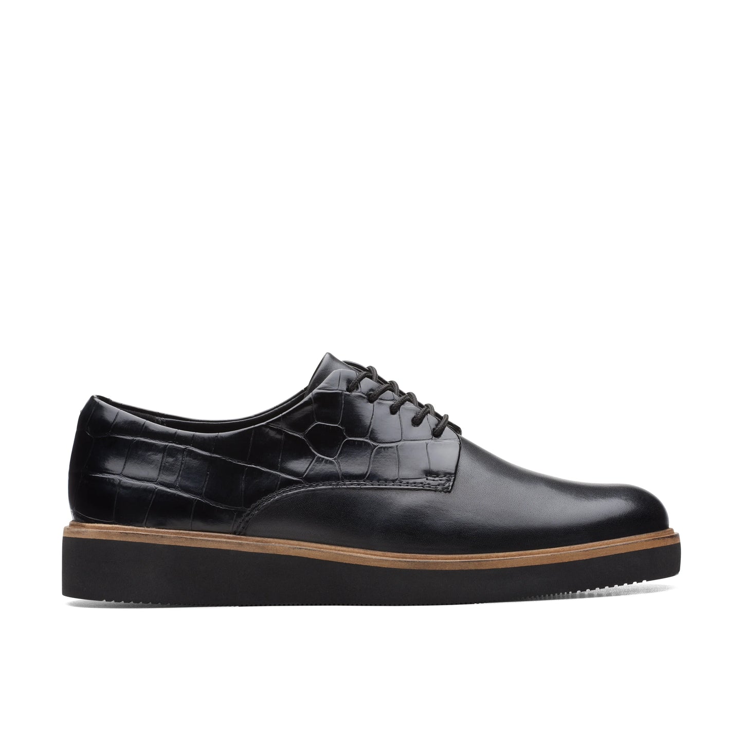 Zapatos Casual De La Marca Clarks  Para Mujer Modelo Glickly Derby Black Combi En Color Negro