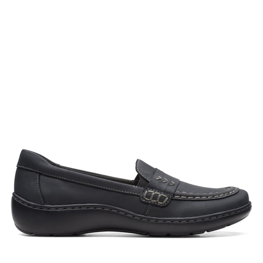 Zapatos Casual De La Marca Clarks  Para Mujer Modelo Cora Ashly Black Leather En Color Negro