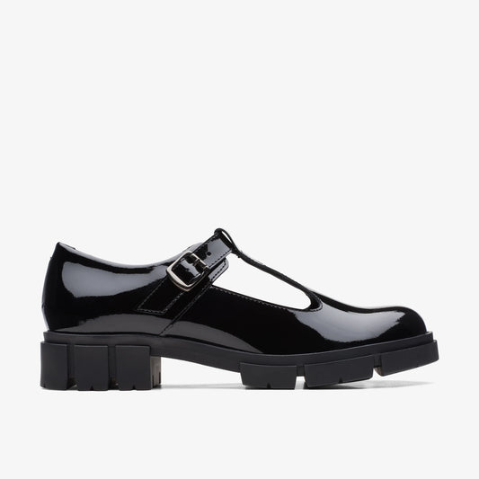 Zapatos Casual De La Marca Clarks  Para Mujer Modelo Teala Bar Black Pat En Color Negro