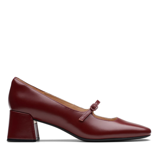 Zapatos De Vestir De La Marca Clarks  Para Mujer Modelo Nyta45 Shine Red Leather En Color Rojo
