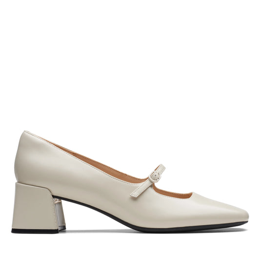 Zapatos De Vestir De La Marca Clarks  Para Mujer Modelo Nyta45 Shine White Leather En Color Blanco