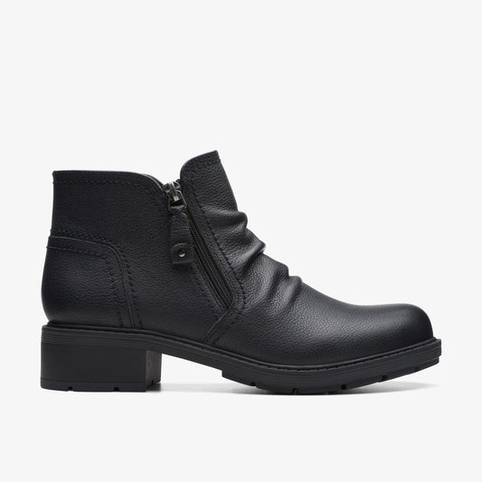 Botas De La Marca Clarks  Para Mujer Modelo Hearth Dove Black Leather En Color Negro