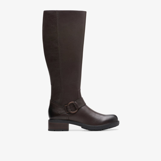 Botas De La Marca Clarks  Para Mujer Modelo Hearth Rae Dark Brown Lea En Color Marrón