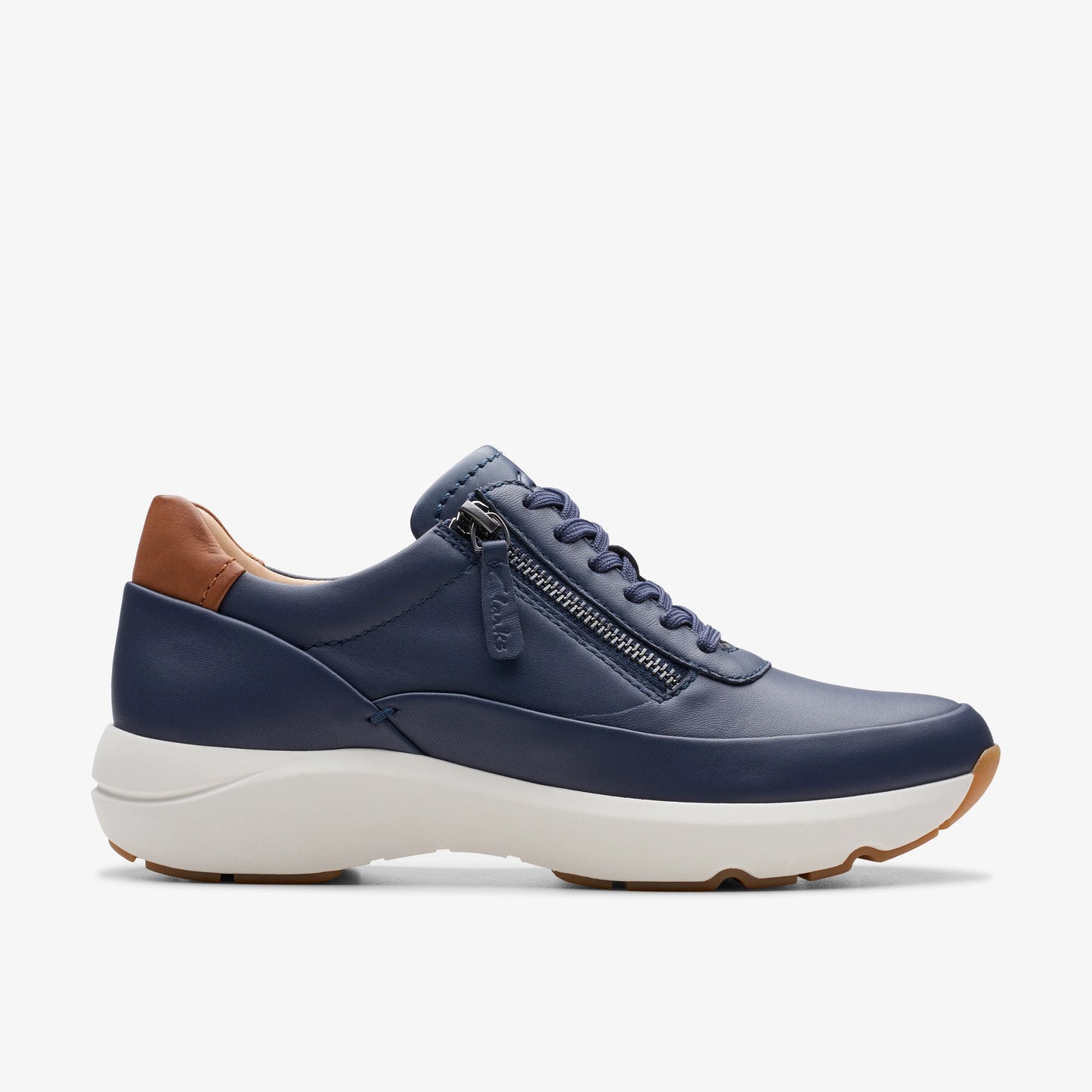 Sneakers De La Marca Clarks  Para Mujer Modelo Tivoli Zip Navy Leather En Color Azul