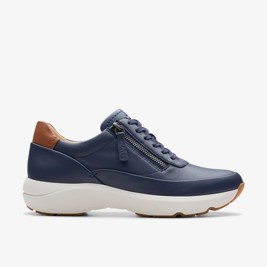 Sneakers De La Marca Clarks  Para Mujer Modelo Tivoli Zip Navy Leather En Color Azul
