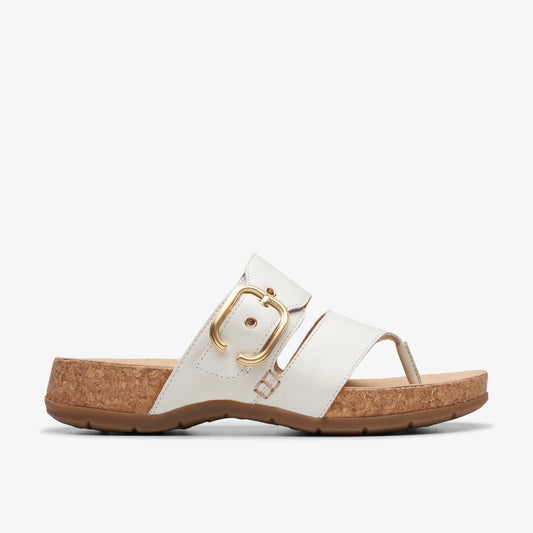 Sandalias De La Marca Clarks  Para Mujer Modelo Reileigh Park Off White Lea En Color Blanco