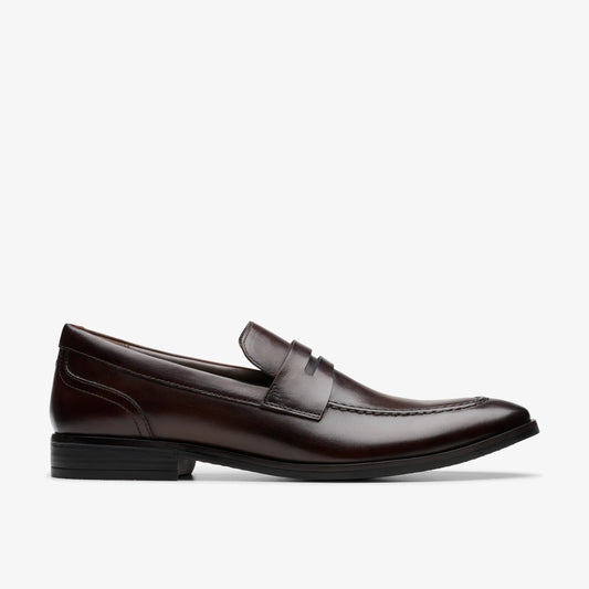 Zapatos De Vestir De La Marca Clarks  Para Hombre Modelo Brandon Step Dark Brown Lea En Color Marrón