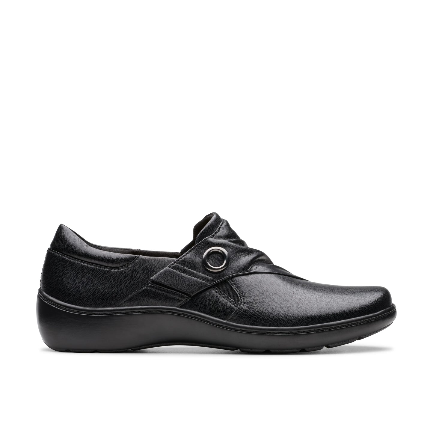 Zapatos Casual De La Marca Clarks Para Mujer Modelo Cora Aubrie Black Leather En Color Negro