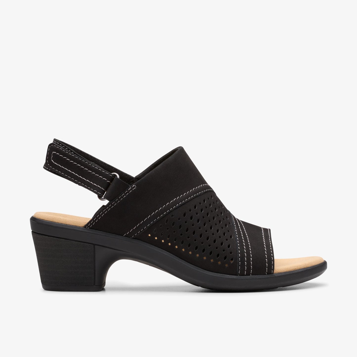 Sandalias De La Marca Clarks  Para Mujer Modelo Emily2 Mist Black Nubuck En Color Negro