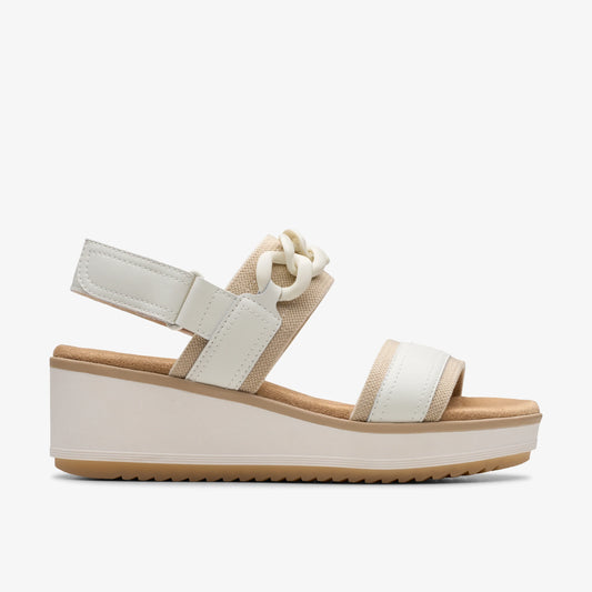 Sandalias De La Marca Clarks  Para Mujer Modelo Wrenly Eve Off White Lea En Color Blanco