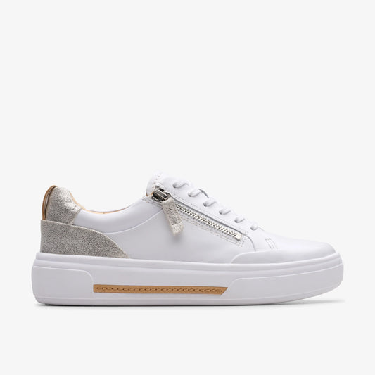 Sneakers De La Marca Clarks  Para Mujer Modelo Hollyhock Zip Silver Combi Lea En Color Plata