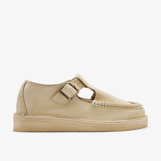 Sandalias De La Marca Clarks  Para Mujer Modelo Nomad T Bar. Maple Suede En Color Beige