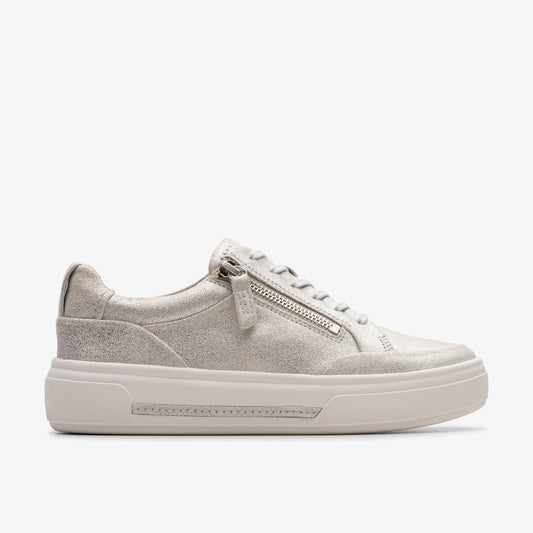 Sneakers De La Marca Clarks  Para Mujer Modelo Hollyhock Zip Metallic En Color Metálico