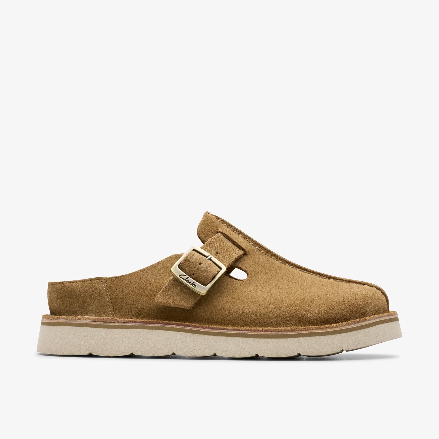 Sandalias De La Marca Clarks  Para Mujer Modelo Solsbury Mule. Dark Sand Suede En Color Marrón