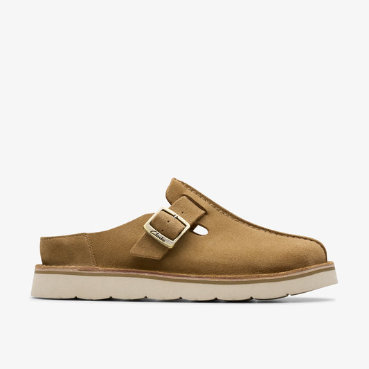 Sandalias De La Marca Clarks  Para Mujer Modelo Solsbury Mule. Dark Sand Suede En Color Marrón