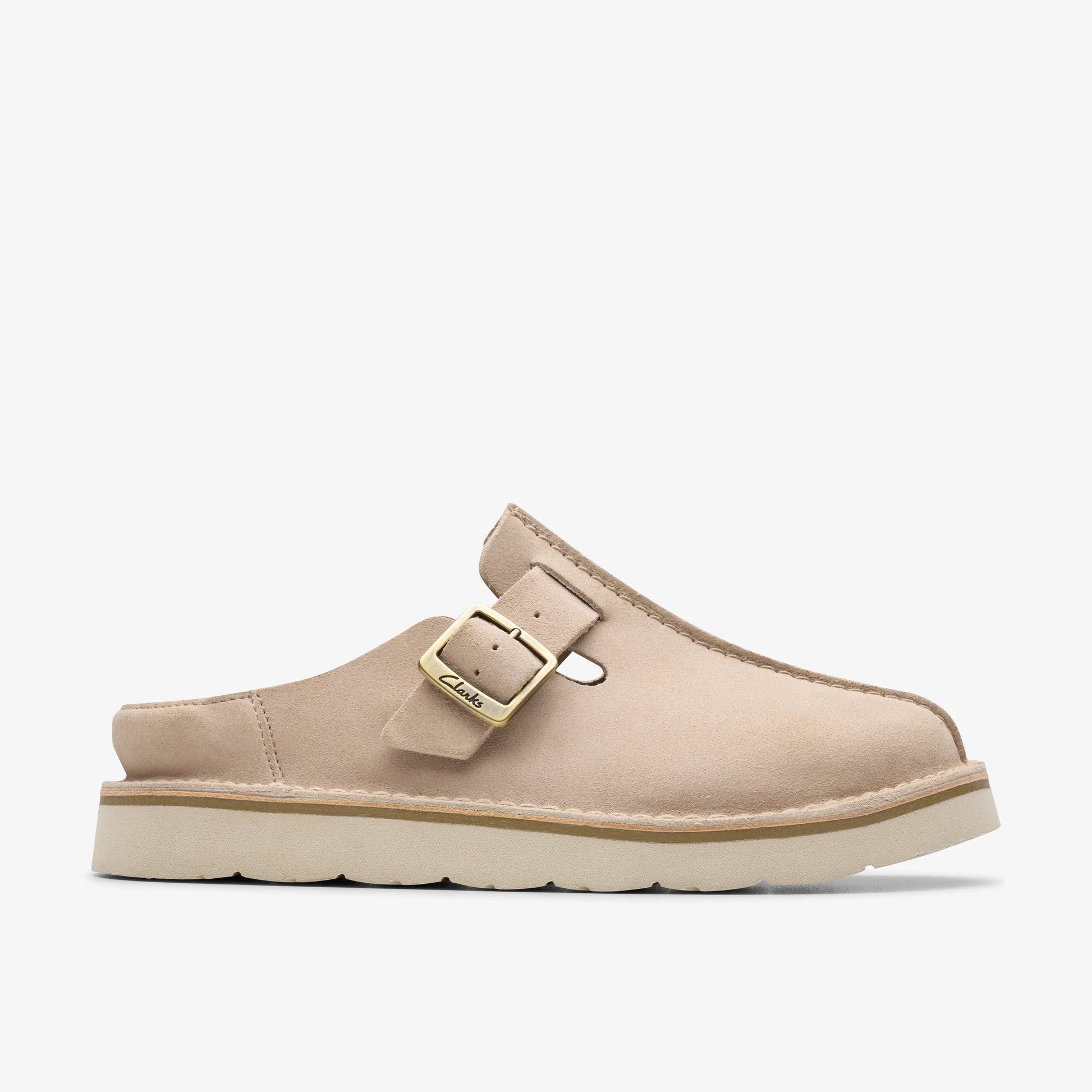 Sandalias De La Marca Clarks  Para Mujer Modelo Solsbury Mule. Sand Suede En Color Beige
