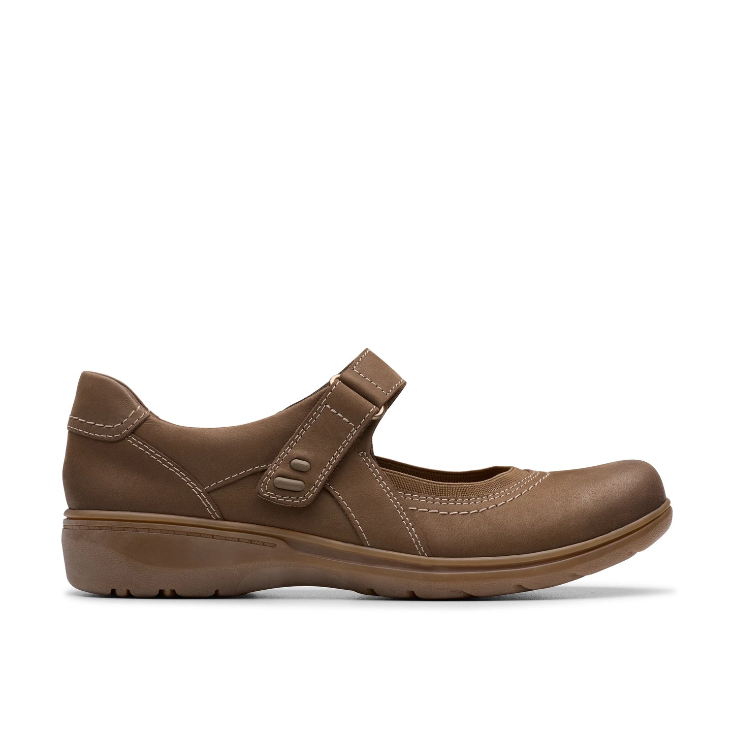 Zapatos Casual De La Marca Clarks Para Mujer Modelo Carleigh Madi Mushroom Nubuck En Color Gris