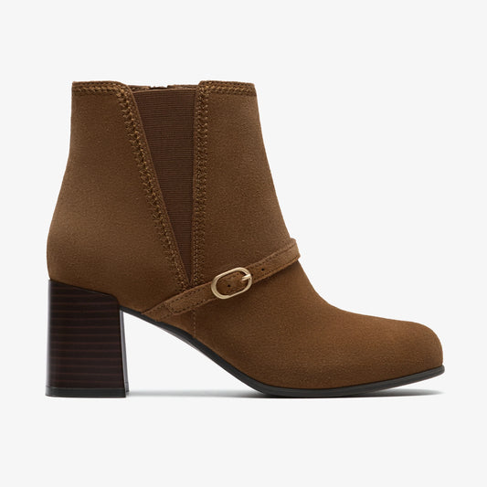 Botas De La Marca Clarks  Para Mujer Modelo Keirsta Day Dark Tan Suede En Color Marrón