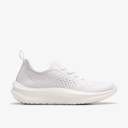 Sneakers De La Marca Clarks  Para Mujer Modelo Solevana Tie Off White En Color Blanco