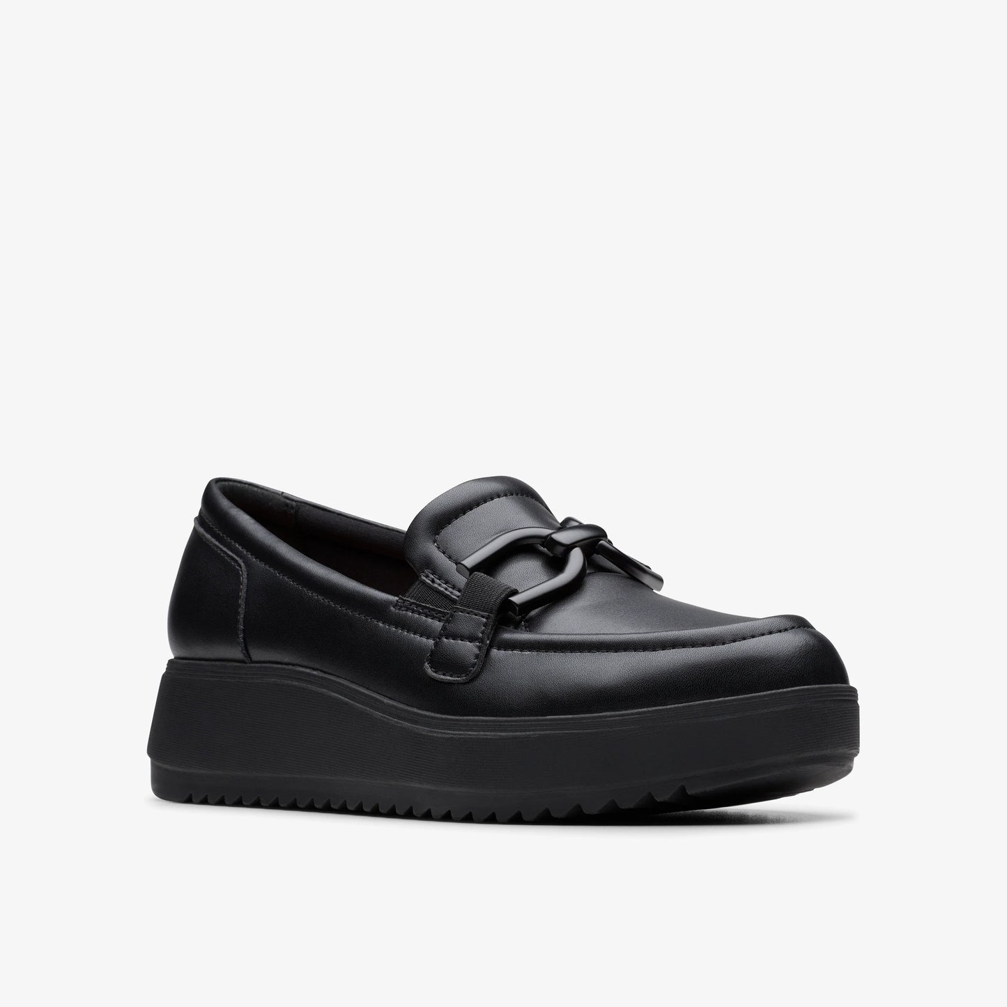 Zapatos Casual De La Marca Clarks Para Mujer Modelo Zylah Top Black Leather En Color Negro