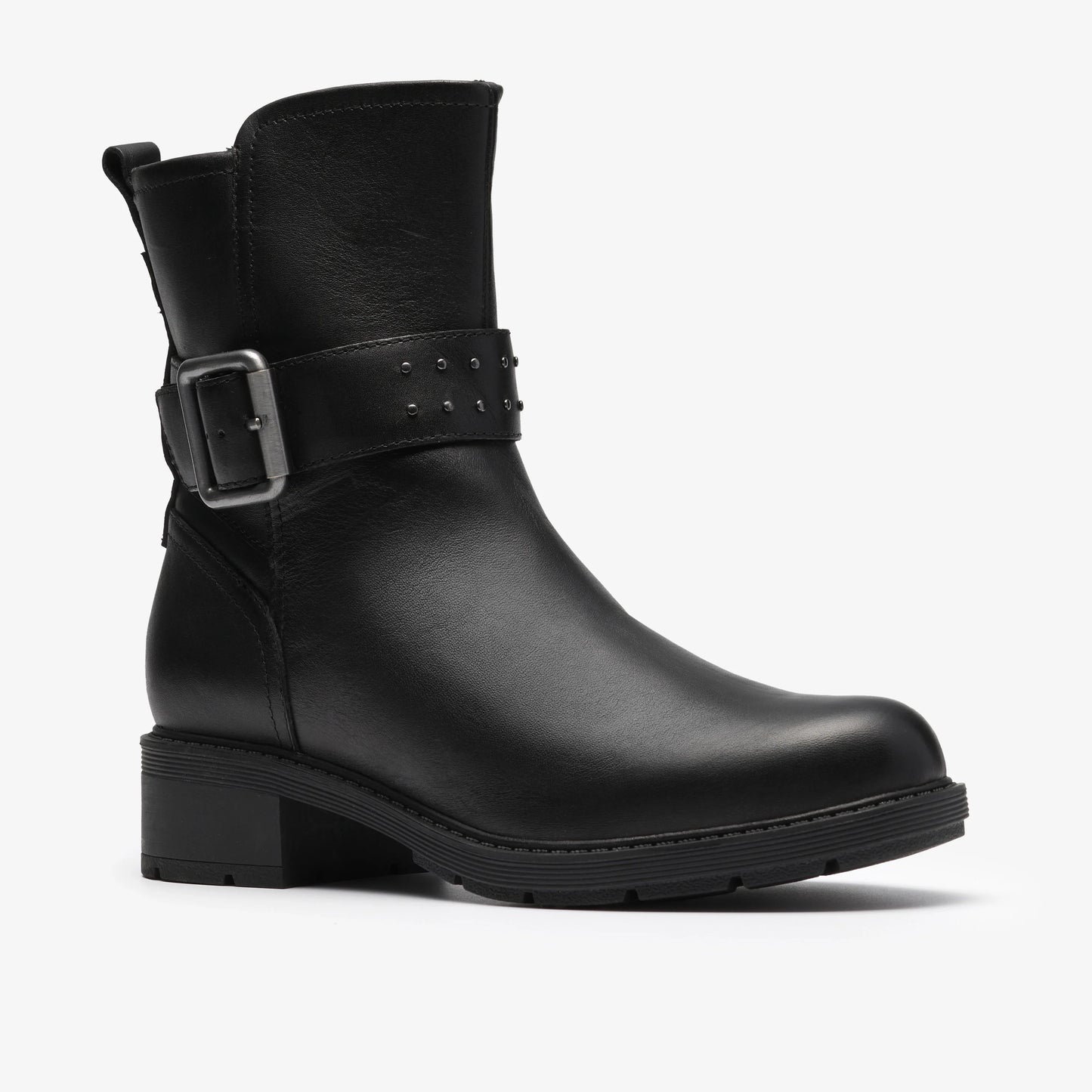 Botas De La Marca Clarks Para Mujer Modelo Hearth Buckle Black Leather En Color Negro