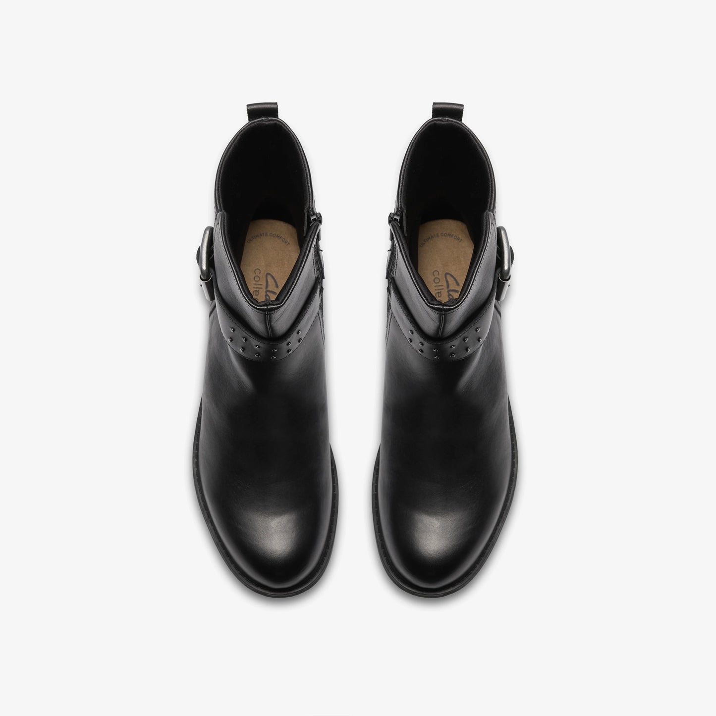 Botas De La Marca Clarks Para Mujer Modelo Hearth Buckle Black Leather En Color Negro