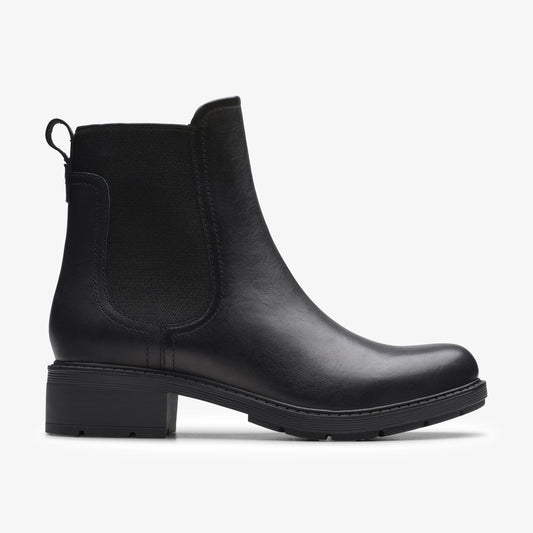 Botas De La Marca Clarks  Para Mujer Modelo Hearth Top Black Leather En Color Negro