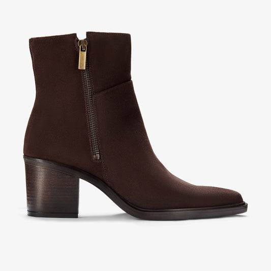 Botas De La Marca Clarks  Para Mujer Modelo Jesse Zip Dark Brown Suede En Color Marrón