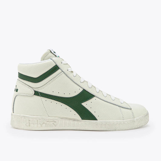 DIADORA | 男士运动鞋 | GAME L 高帮蜡面绒面革 POP 白色/蕨类植物 | 白色
