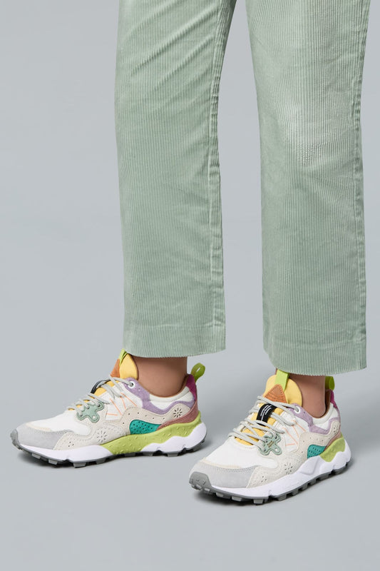 FLOWER MOUNTAIN | BASKETS | FEMME | YAMANO 3 FEMME DAIM/NYLON LILAS CLAIR-BLANC